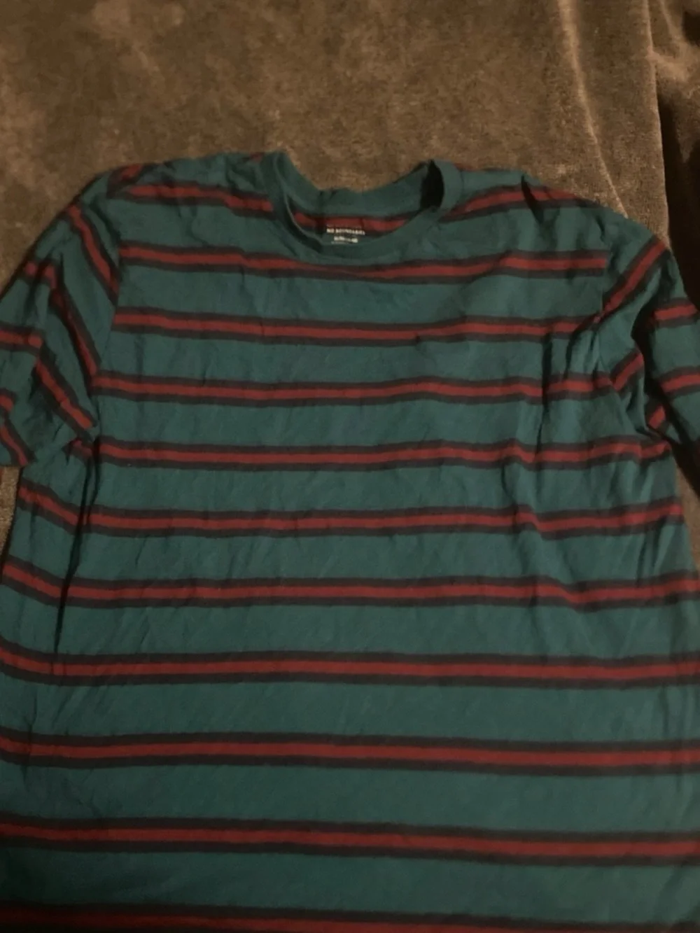 No Boundaries Teal Short-Sleeve Stripe Tee with Red and Black Bands